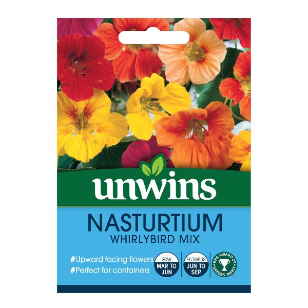 Unwins Seed Packet Nasturtium Whirlybird Mix