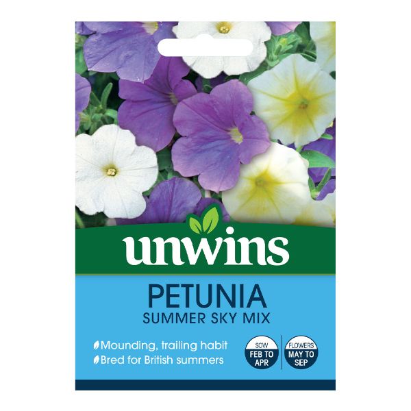 Unwins Seed Packet Petunia Summer Sky Mix