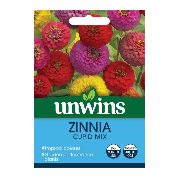 Unwins Seed Packet Zinnia Cupid Mix