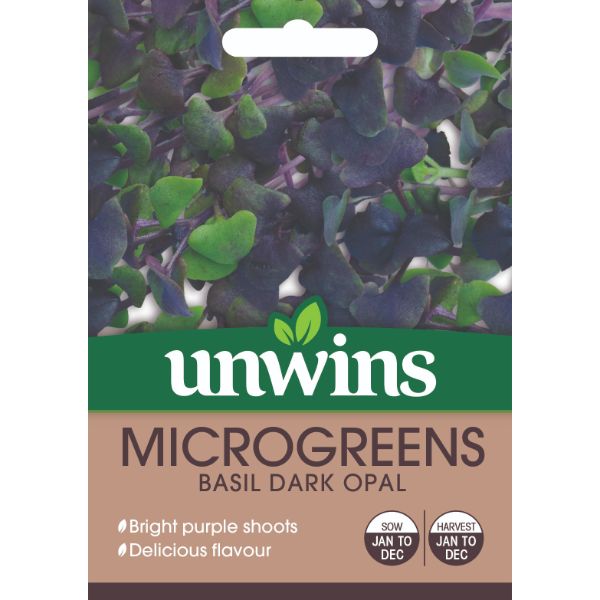 Unwins Seed Packet Microgreens Basil Dark Opal