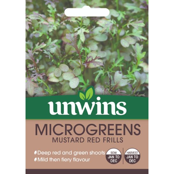 Unwins Seed Packet Microgreens Mustard Red Frills