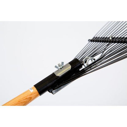 True Temper Steel Leaf Rake 24T Flat Tines Long Wood Handle