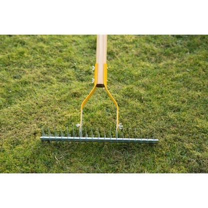 True Temper Thatching Rake Long Wood Handle