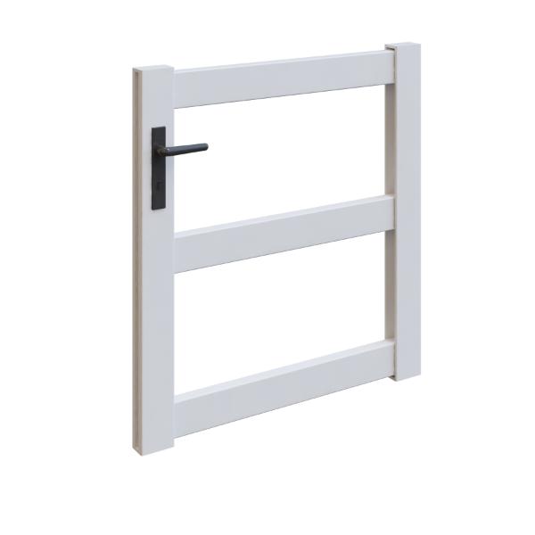 Satus Fence Post &amp; Rail Single Aluminium Gate 960mm X 1009mm Matt White