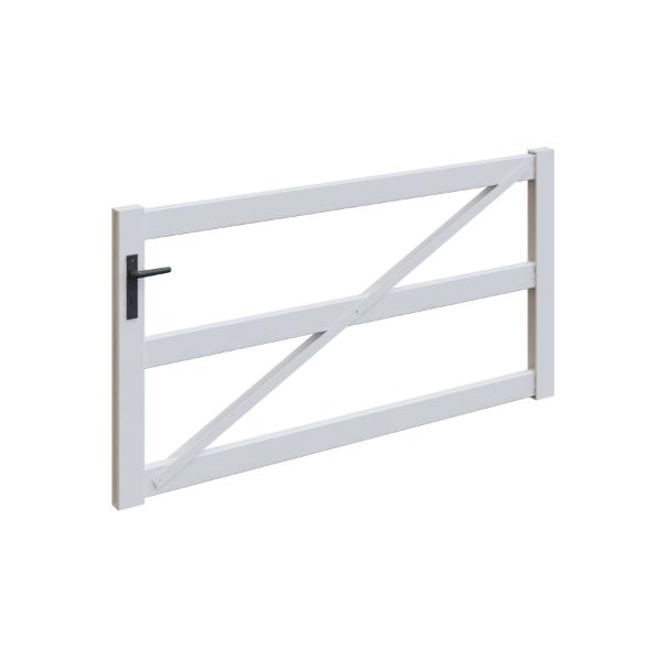Satus Fence Post &amp; Rail Single  Aluminium Gate 1960mm X 1009mm Matt White