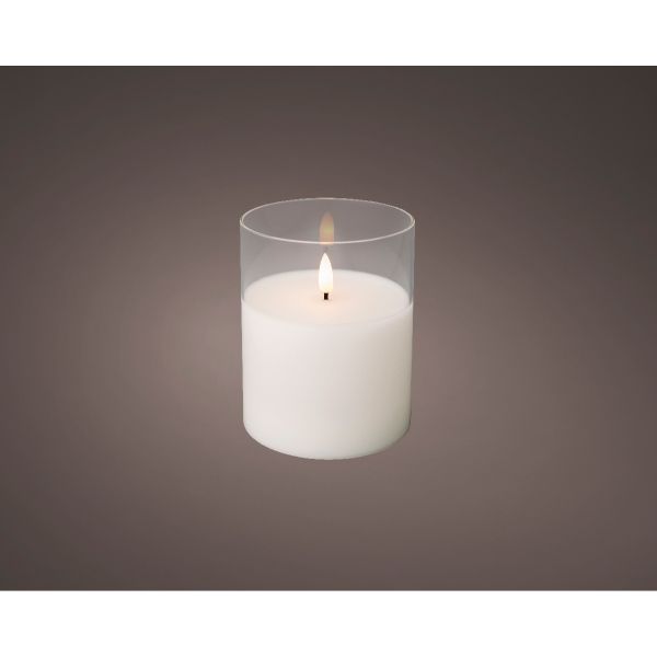 Candle LED in Clear Glass 13cm