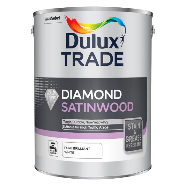 Dulux Trade Diamond Satinwood Pure Brilliant White 5L