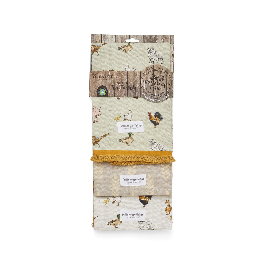 Buttercup Farm 3 Pack Tea Towel - Organic Cotton