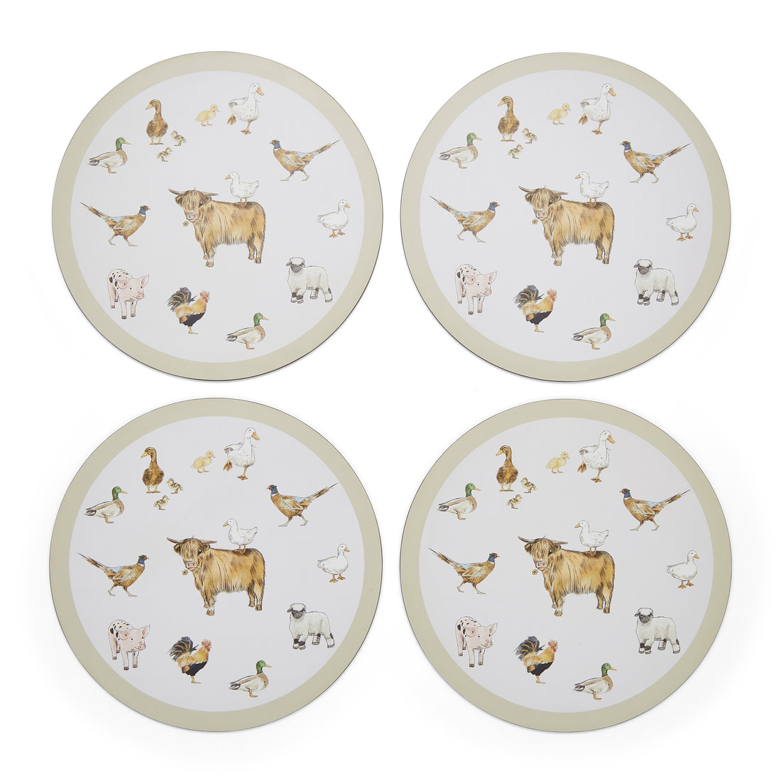Buttercup Farm Set of 4 Round Placemats