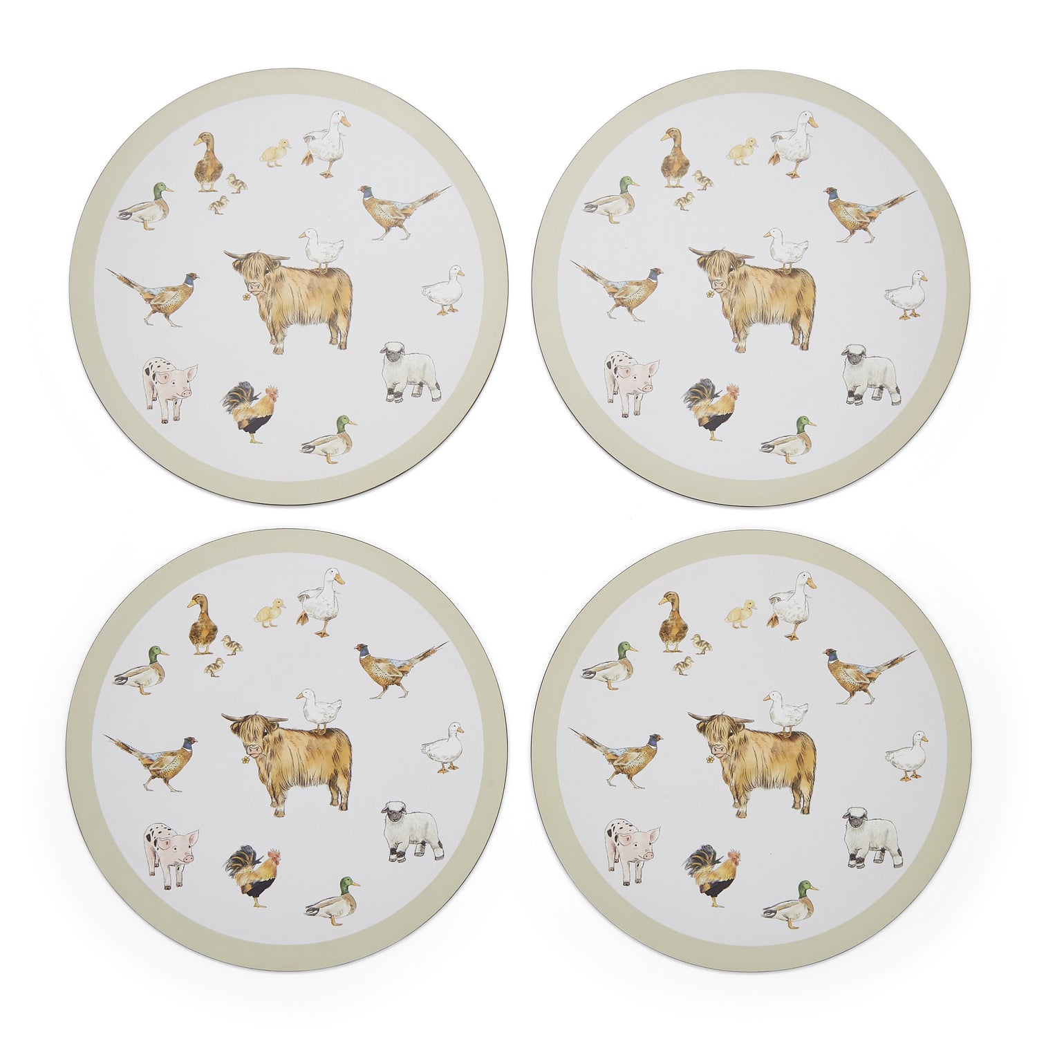 Buttercup Farm Set of 4 Round Placemats