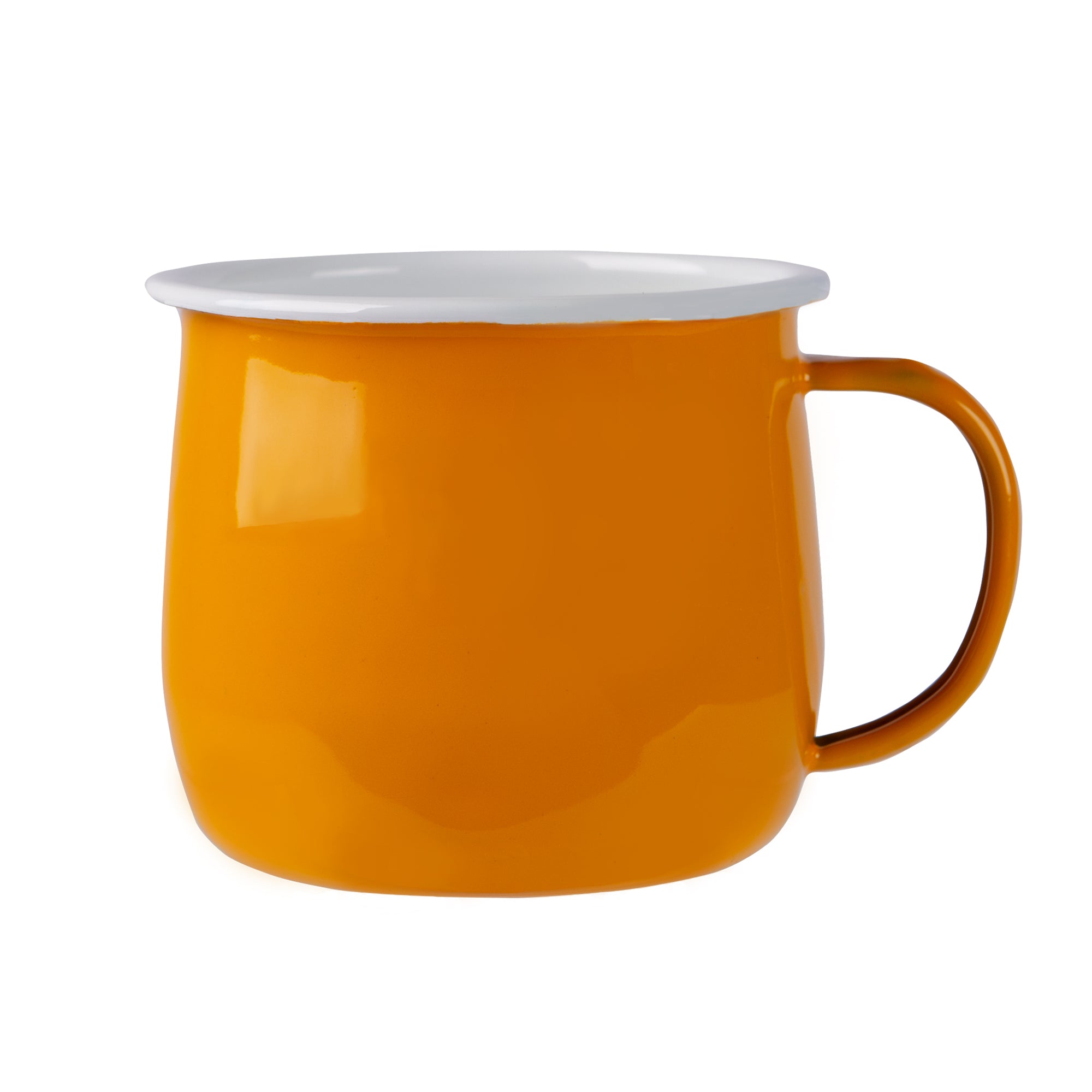 Argon Enamel Belly Mug Yellow / White 375ml