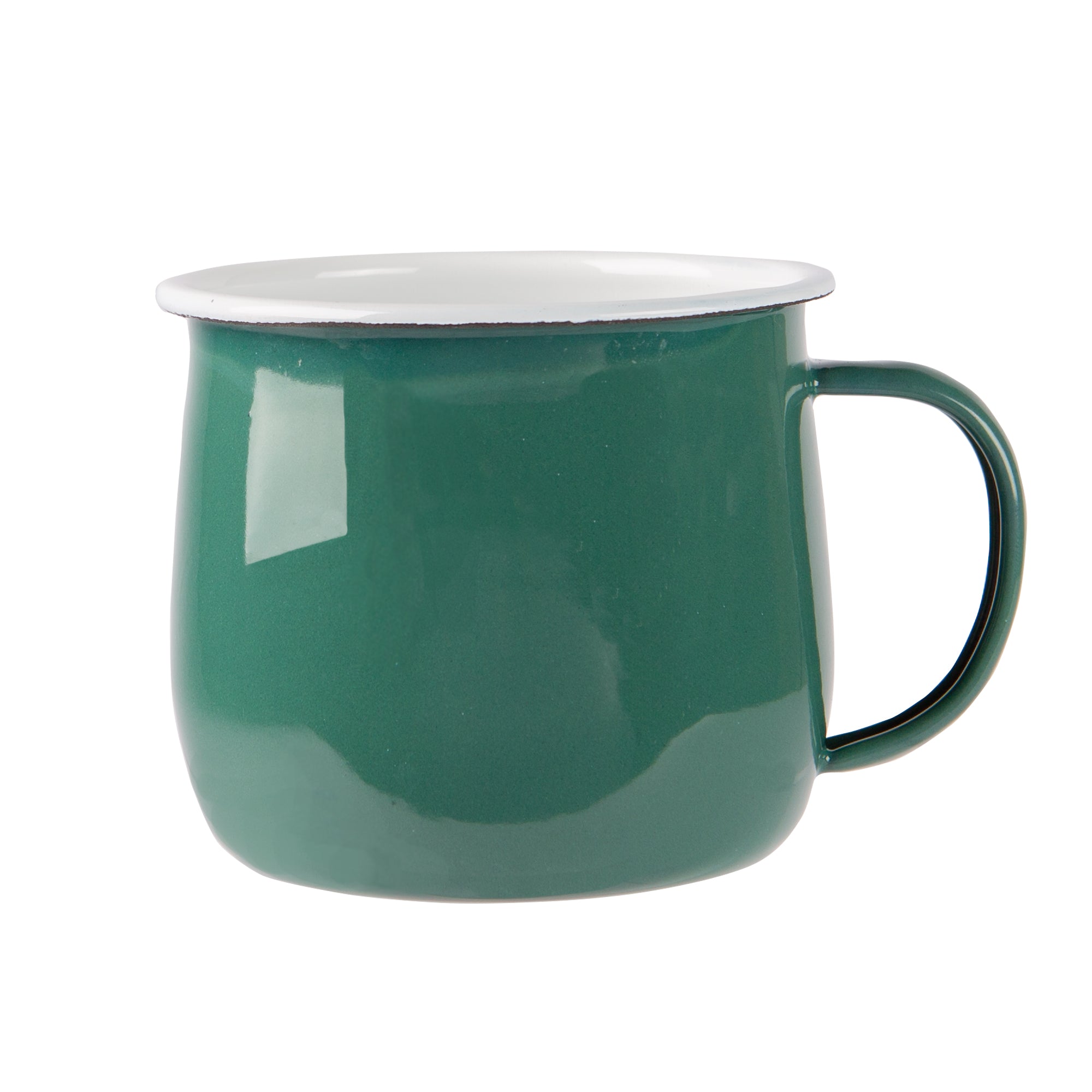 Argon Enamel Belly Mug Green / White 375ml