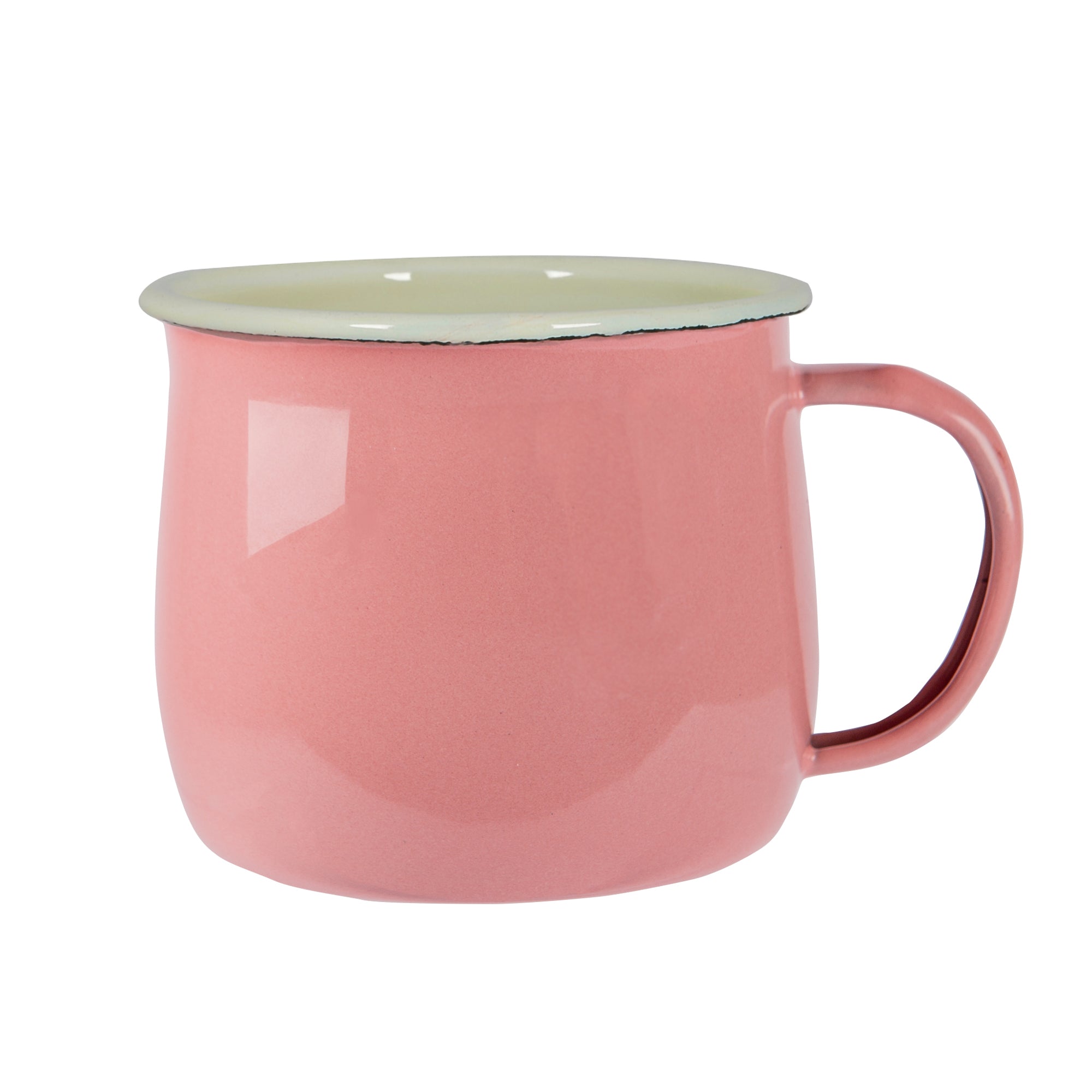 Argon Enamel Belly Mug Pink / Cream 375ml