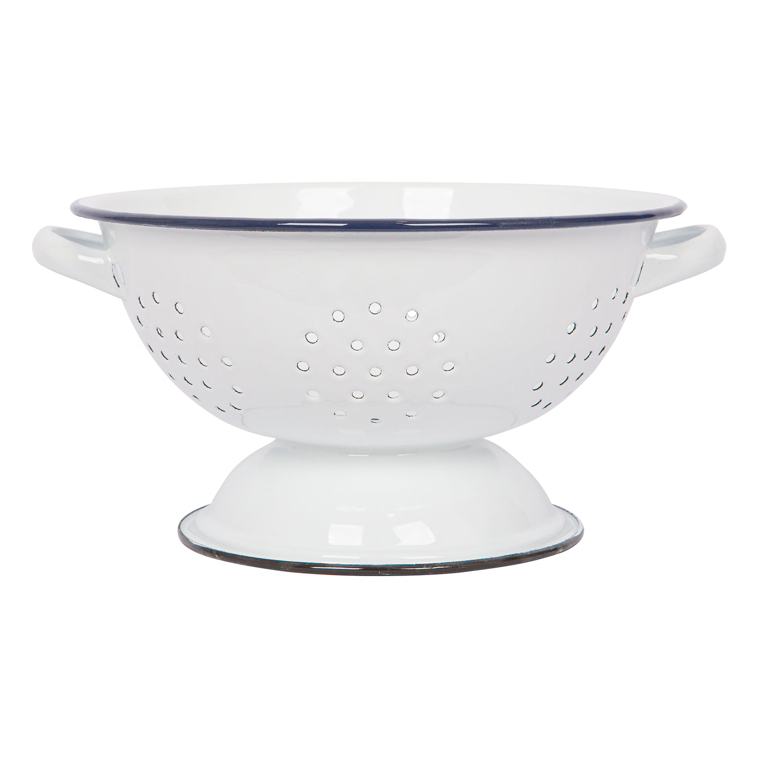 Argon Enamel Colander White/Blue