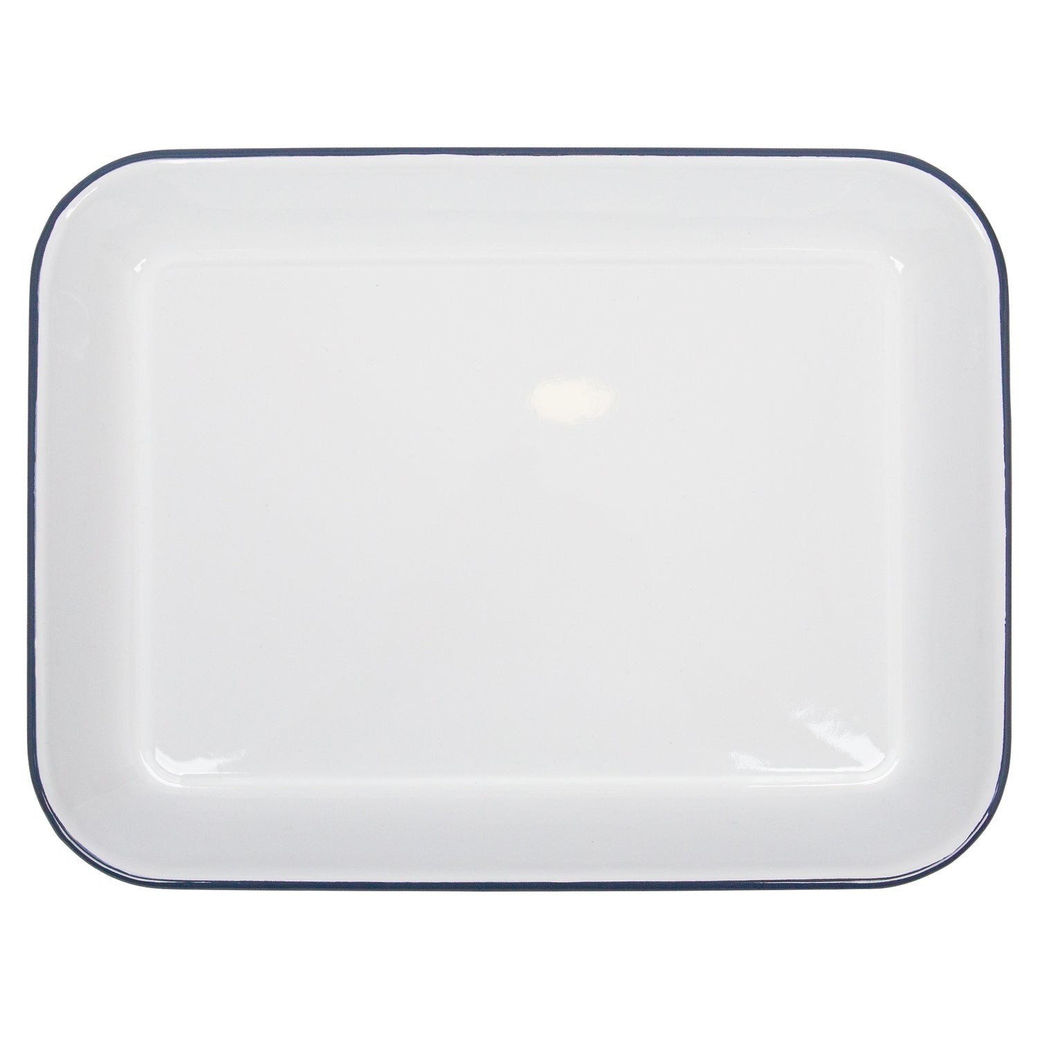 Argon Enamel Baking Tray Rectangle White/Blue