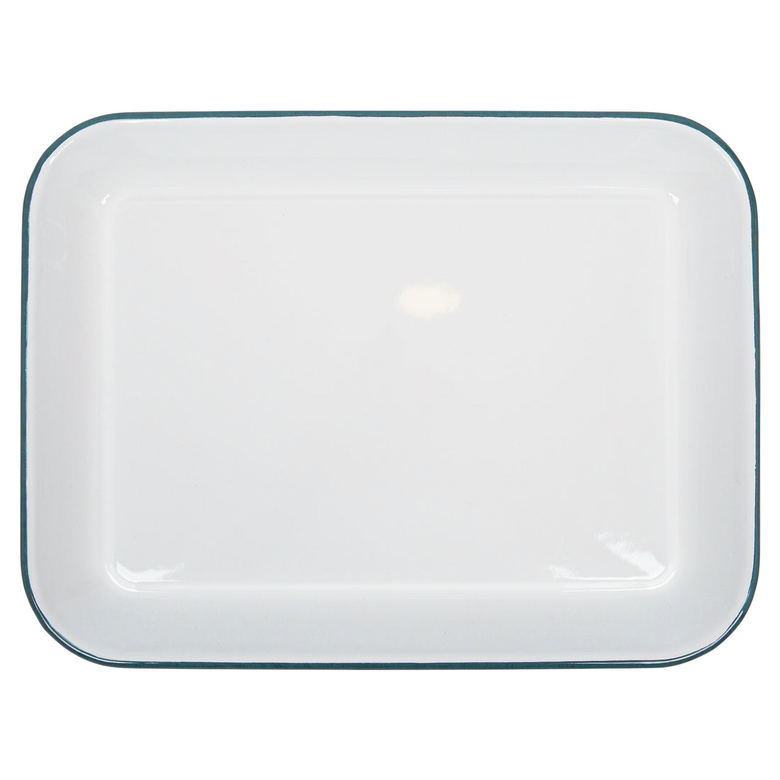 Argon Enamel Baking Tray Rectangle White/Green