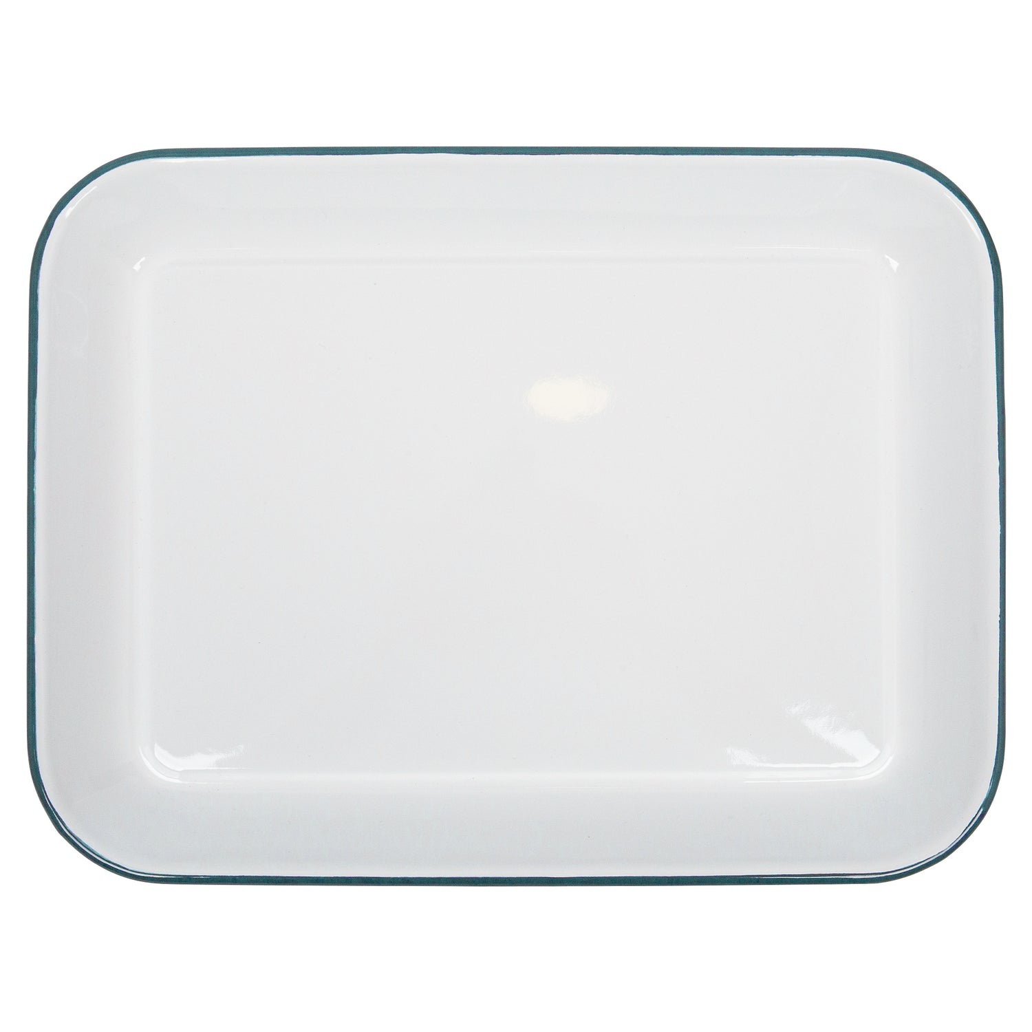 Argon Enamel Baking Tray Rectangle White/Green