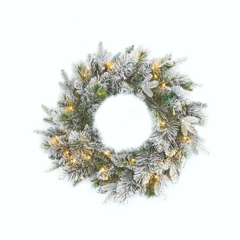 2ft (60cm) Deers Lodge Door Wreath Pre-Lit WW 50 LEDs