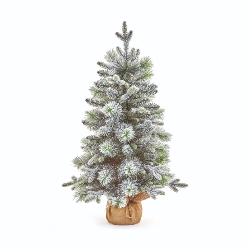 3ft (90cm) Deers Lodge Burlap Potted Tree Pre-Lit WW 50 LEDs
