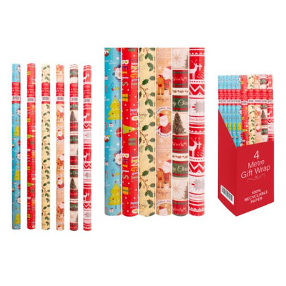 Christmas Novelty Wrap Pack 4m 36 assorted