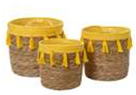 Wicker Basket Set of 3 With Handles