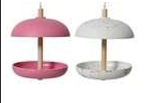 Decoris Garden Hanging Bamboo Fiber Birdfeeder Flower W 2 Assorted Colours