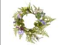 Everlands Hydrangea/Daisy/Peach Blossoms PVC Wreath With Metal Base