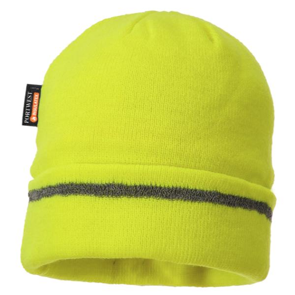 Portwest Knitted Hat Reflective Trim Yellow