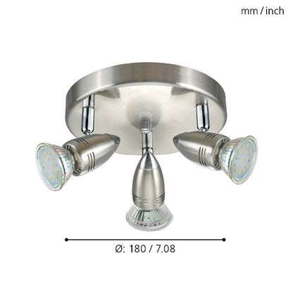 MAGNUM 3 LED Spot Light Nickel/Chrome Round