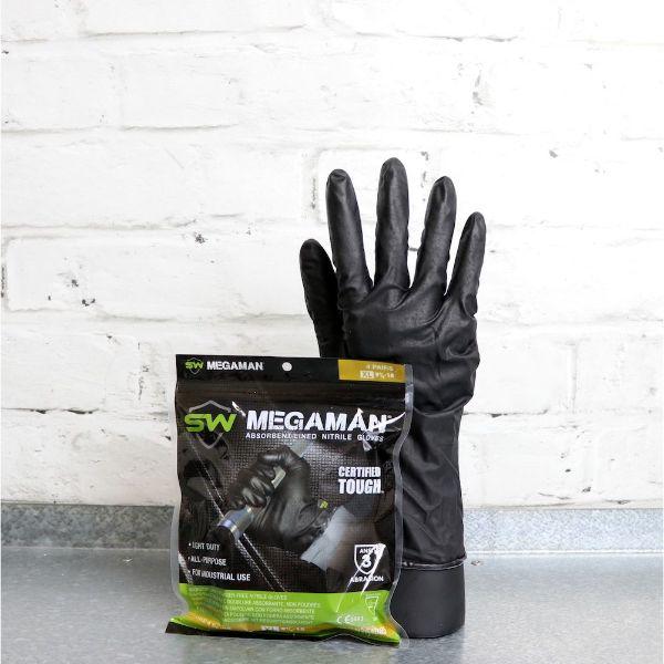 Megaman Nitrile Glove Black 4 Pack
