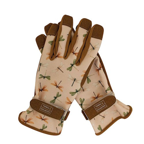 Town and Country Dragonfly Faux Leather gloves medium