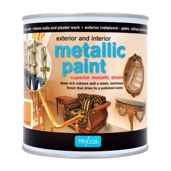 Polyvine Bright Gold Metallic Paint 500ml