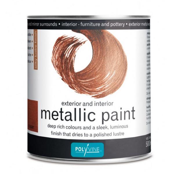 Polyvine Bright Copper Metallic Paint 500ml