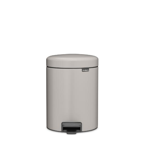 Brabantia NewIcon Pedal Bin Plastic Bucket 5L Soft Grey