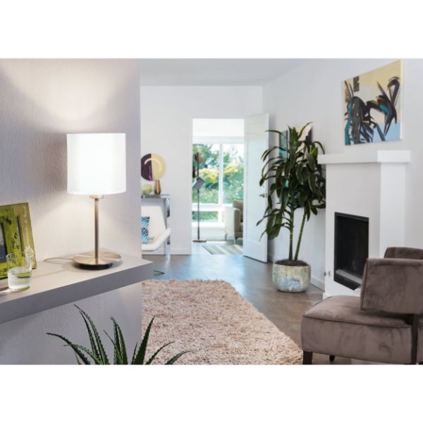 PASTERI Table Light Satin Nickel/ White