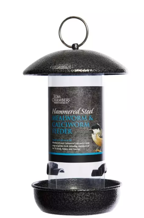 Tom Chambers Hammered Steel Mealworm And Calciworm Feeder
