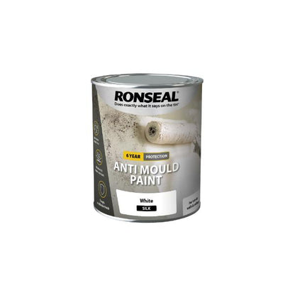 Ronseal 6 Year Anti Mould Paint White Silk 750ml