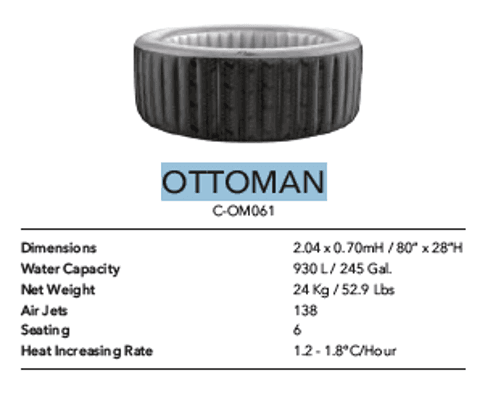 MSpa Ottoman 6 Person Hot Tub