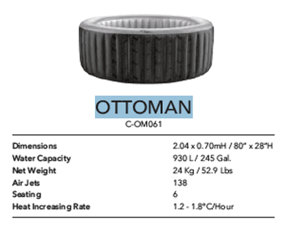 MSpa Ottoman 6 Person Hot Tub