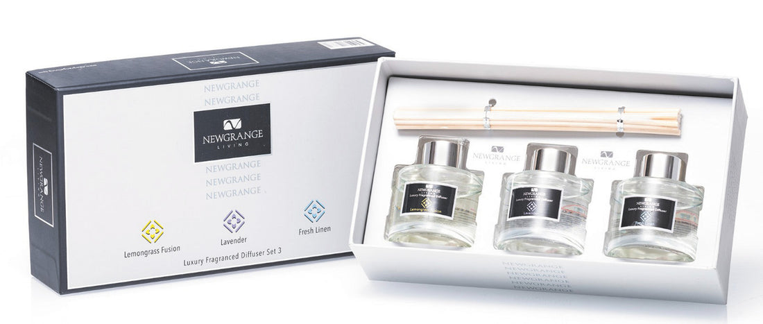 Newgrange Luxury Mini Set 3 Diffusers 50ml x 3  ( Lemongrass Fusion, Lavender &amp; Fresh Linen)