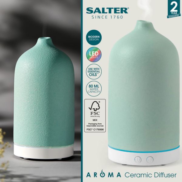 Salter 80Ml Ceramic Diffuser - Blue