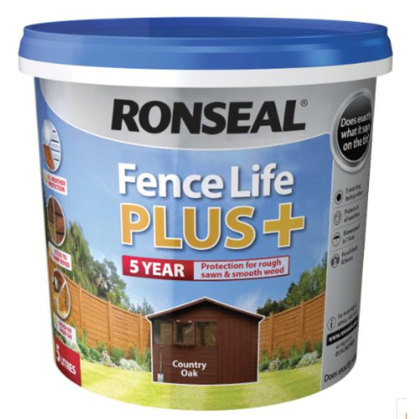 RONSEAL FENCELIFE PLUS+ 5L COUNTRY OAK - Country Oak