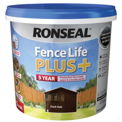 RONSEAL FENCELIFE PLUS+ 5L DARK OAK -  DARK OAK