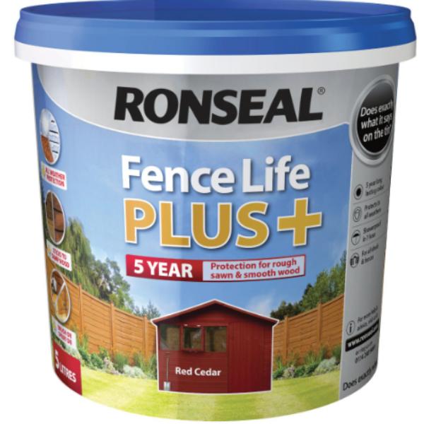 RONSEAL FENCELIFE PLUS+ 5L RED CEDAR - RED CEDAR