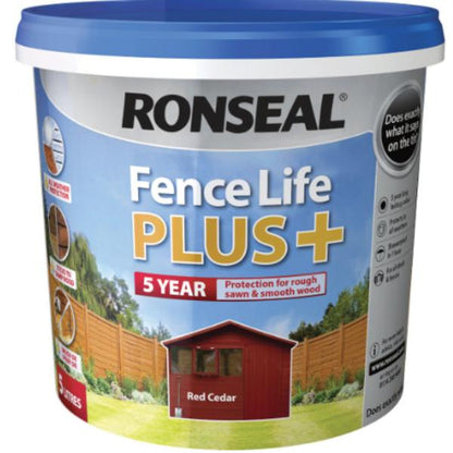RONSEAL FENCELIFE PLUS+ 5L RED CEDAR - RED CEDAR