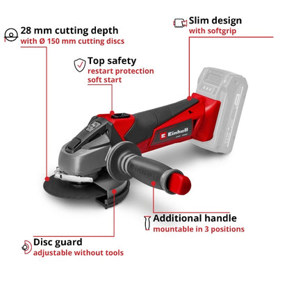 Einhell PXC 18v TE-AG 18/115 Li Cordless Angle Grinder - Body Only]
