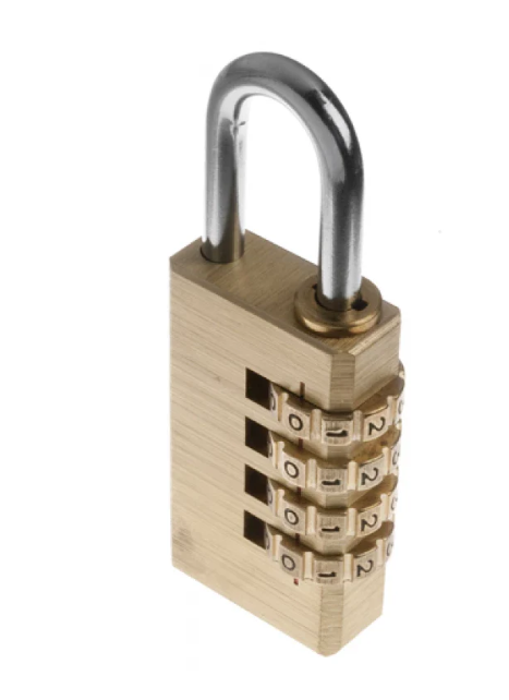 Tessi Brass Programmable Combination Lock, 40Mm