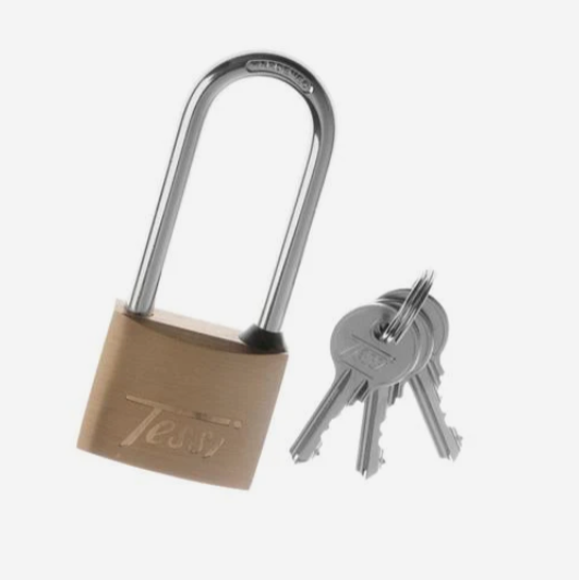 Tessi Brass Padlock With Long Shackle, 30Mm