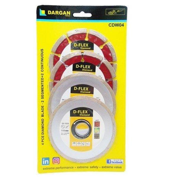 Dargan Wet & Dry Diamond Blade 4Pce Set 110mm