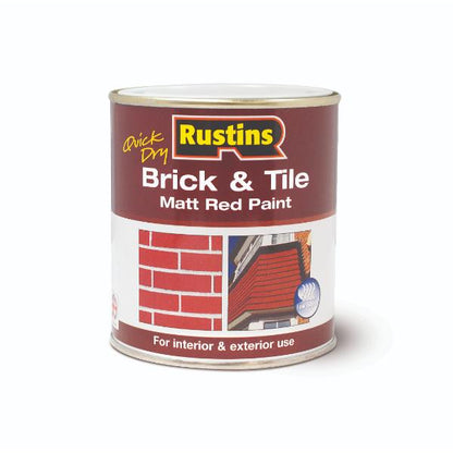 Rustins Step &amp; Tile Gloss Red Paint Quick/ Dry 500ml